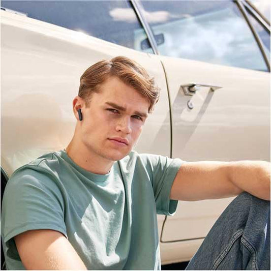 Urbanista Bluetooth headphones, Wireless Bluetooth 5.3 Headphones, IPX4 True Wireless Earbuds, 20 hrs. playtime, In-Ear Earphones with touch controls, Earbuds for work, game, and sports, Austin, Black