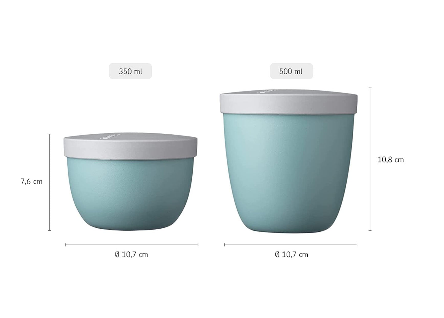 Mepal - Snackpot Duo Pack Ellipse - Practical container for storing & transporting food - Freezer safe - Dishwasher safe - Nordic Green.