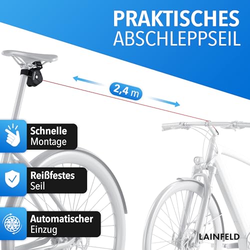 LAINFELD Children's Bicycle Tow Rope | 2.5 Meter Towing System | Universally fitting | Pulling system for children's bicycles Tow rope Follow me