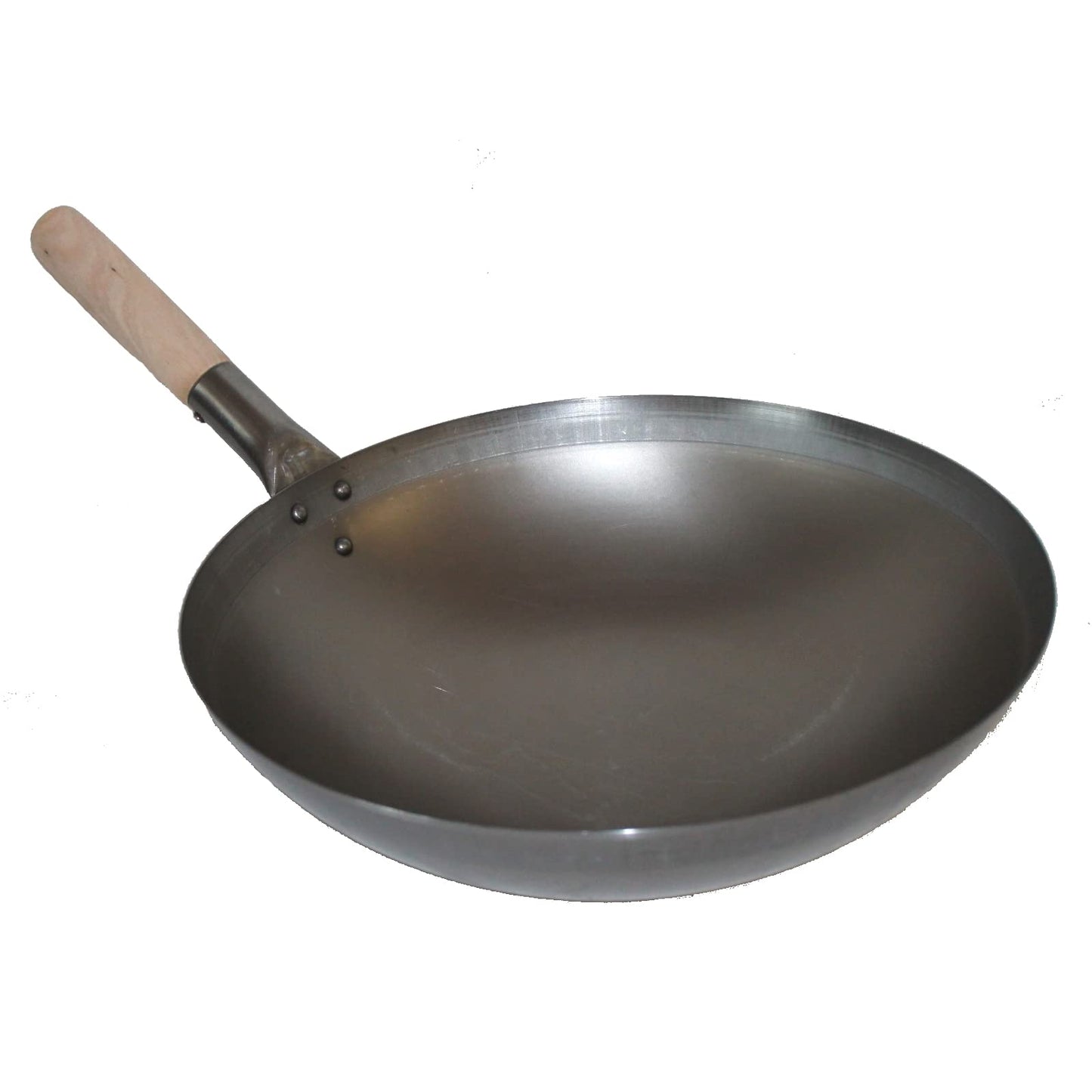 AAF Nommel ® Wok approx. 38 cm Ø round base for gas, induction hobs, professional carbon steel wok pan
