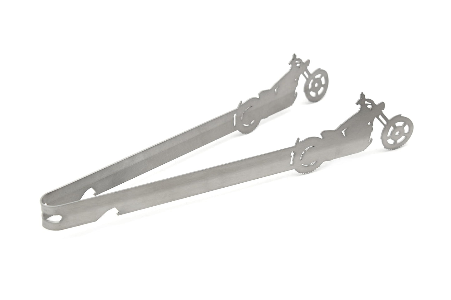 Grill-Tongs.com design chopper, dishwasher safe, gift idea for men, gift for bikers, silver, stainless steel, 31 cm, 1 piece.