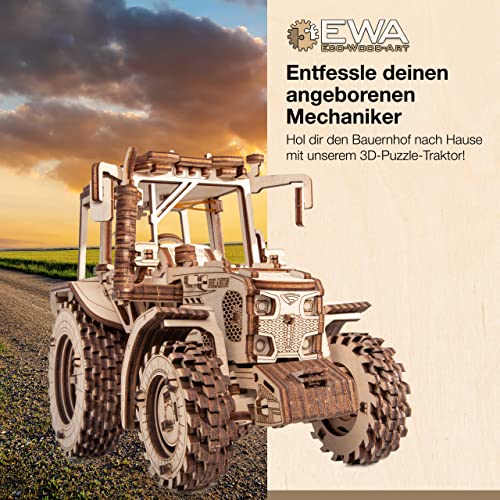 Tractor Wood Model Kit - DIY 3D Puzzle for Adults & Teens 14+ - Wood Puzzle for Adults & Teens with No Glue - Belarus-82 Tractor Model Wood Kit, EWA Eco-Wood-Art, 269 Pieces