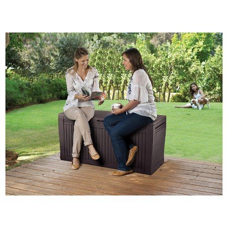 Koll Living cushion box / storage box 270 liters, 100% waterproof with ventilation, no bad smell / mold, modern wood look, lid can support up to 250 KG (2 people)