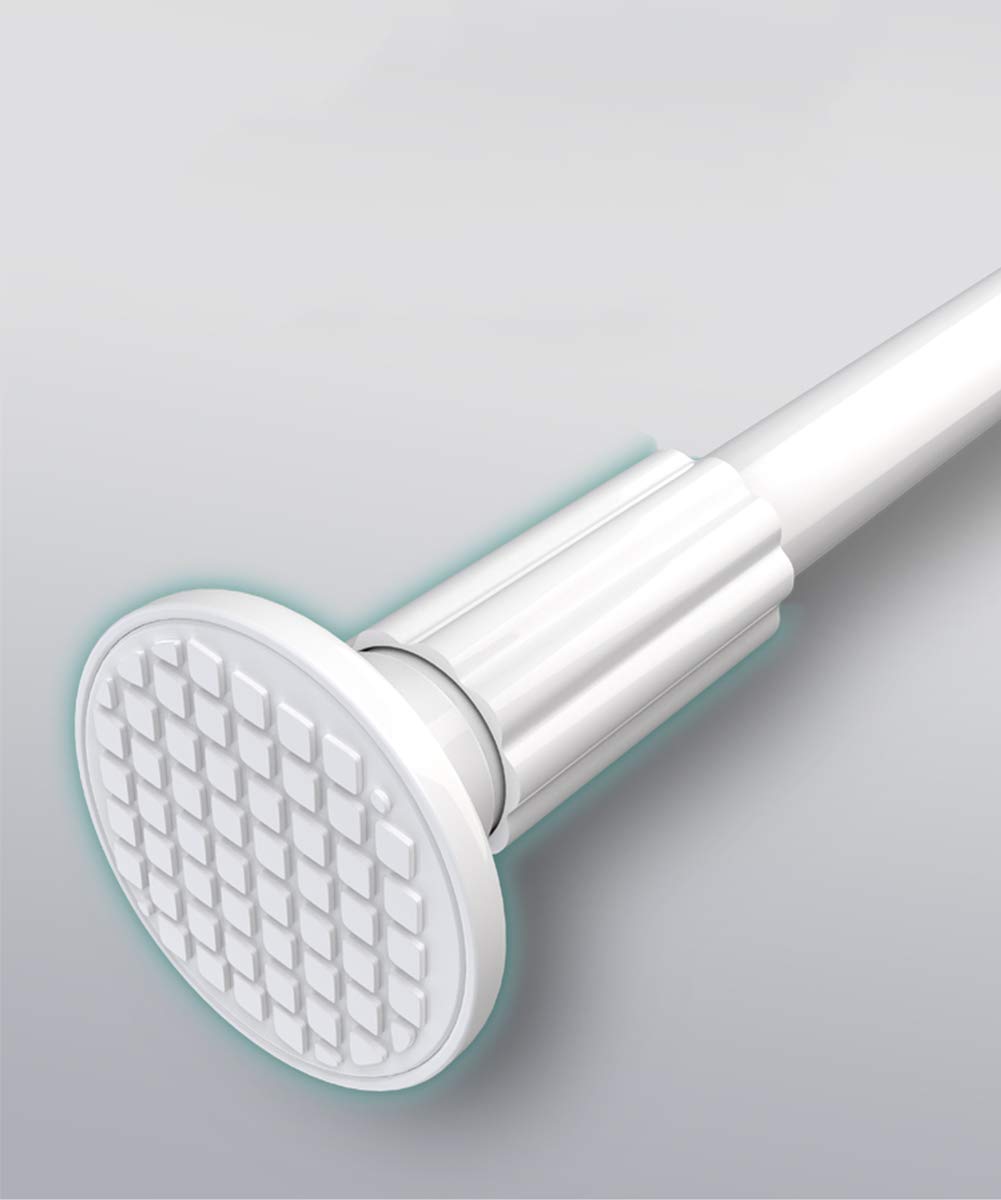 WHITNEY 92 cm-430 cm Extra Long Curtain Rod, No Drilling Required Extendable Stainless Steel Curtain Rod Extra Long Tension Rod for Large Windows, Shower Room, Cabinets, White-1