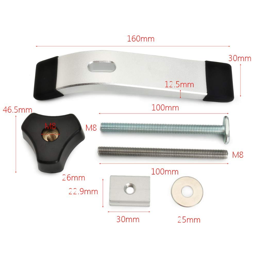 2 pcs quick clamping set, made of metal, for T-slot rails, woodworking tool