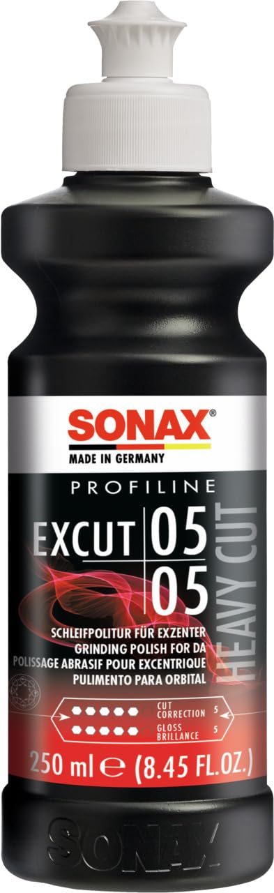SONAX PROFILINE ExCut 05-05 (250 ml) & P-Ball (1 piece) effortlessly and quickly achieve the perfect polishing result, Part No. 04173410.