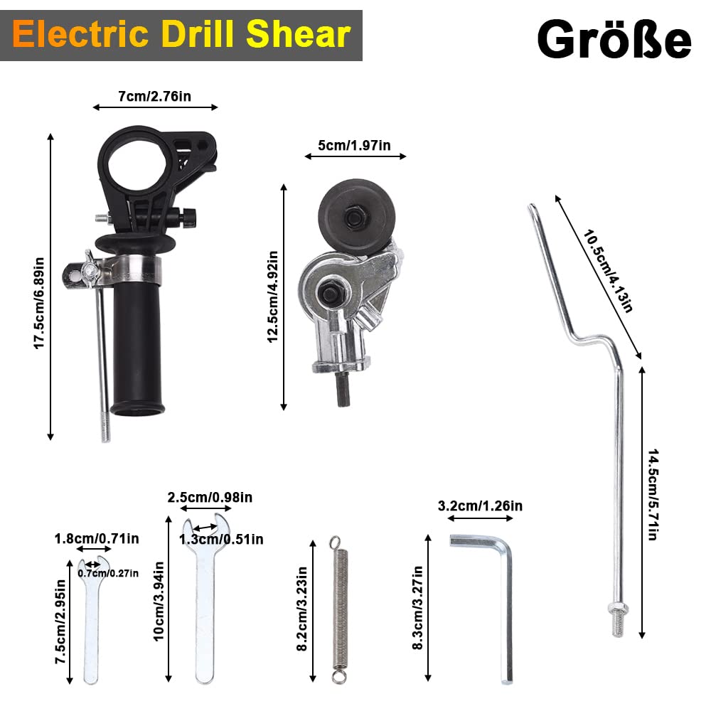 Metal nibbler drill attachment with adapter, Electric plate cutter for drill, Electric drill plate cutter, Sheet metal cutter for cutting iron, tinplate, steel, copper, aluminum.