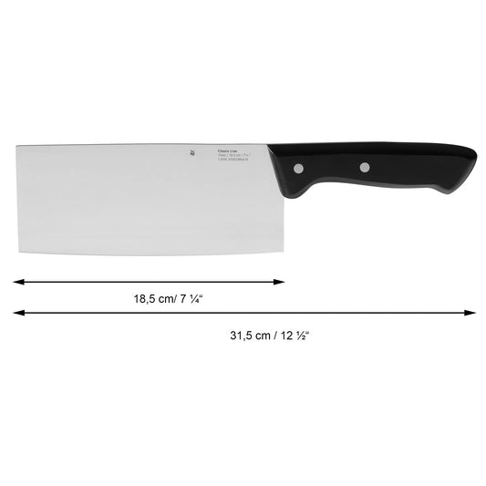 WMF Classic Line Chinese Chef's Knife 31.5 cm, kitchen knife, special blade steel, plastic handle, blade 18.5 cm