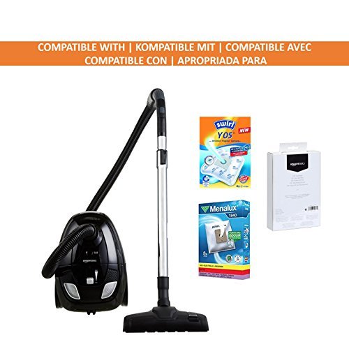Amazon Basics Bagged Vacuum Cleaner - VCB35B15C-1J7W-70, powerful, compact, and lightweight, for hard floors and carpets, HEPA filter, 700W, 1.5L, EU, Black