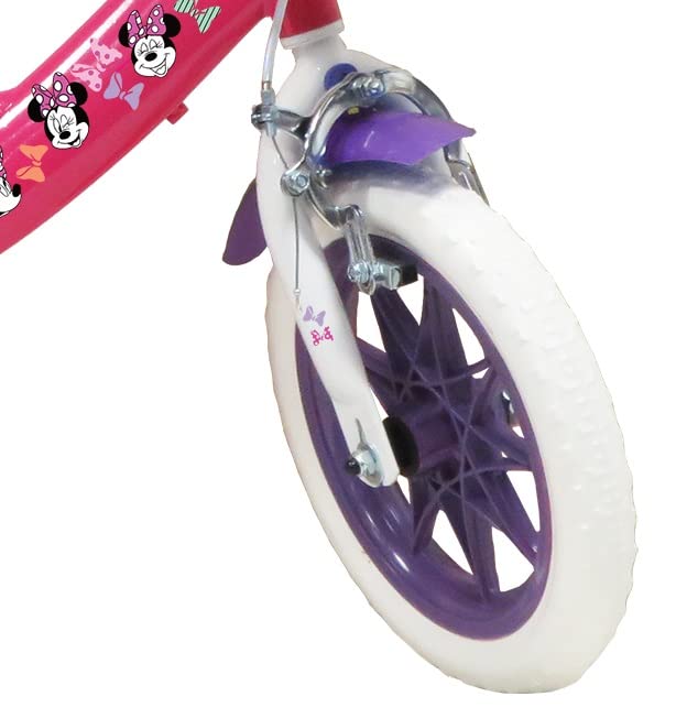 Vélo ATLAS girls kids bike 12 inch Minnie By Disney with 1 brake Mickey, Pink, 12''