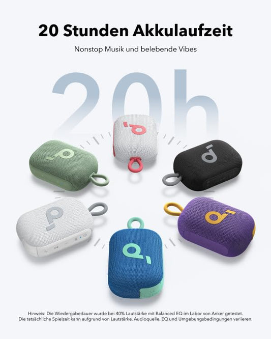 Soundcore by Anker Select 4 Go Bluetooth Speaker, portable mini speaker for shower, with 20h playtime, IP69 water and dustproof, floatable, powerful sound for indoor, outdoor & hiking.