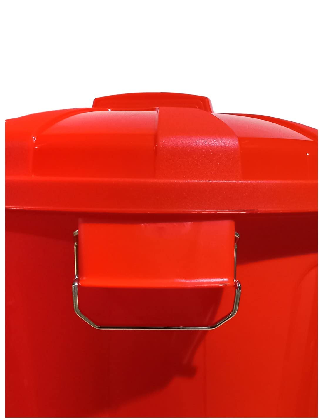 Jardin202 Plastic Trash Can with Lid, for storage and recycling (100 liters, Red)