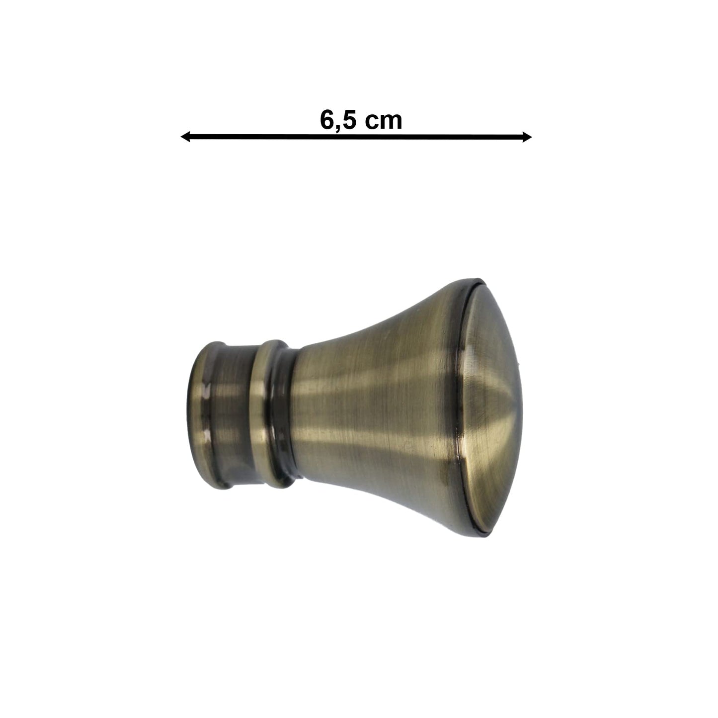 25mm curtain rod, wall-mounted, antique brass finish, 200 cm long.