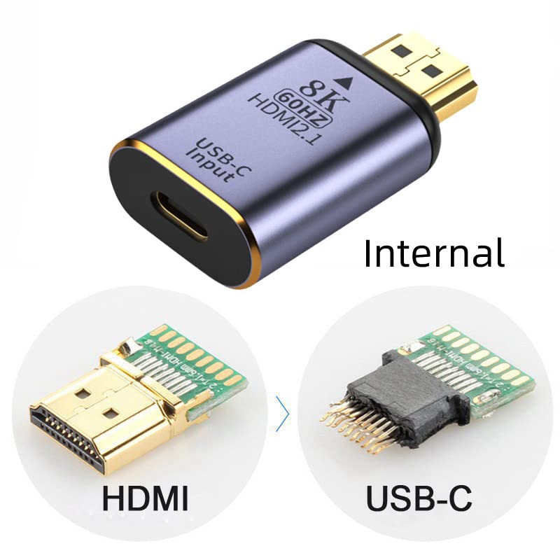 Cablecc USB-C Type-C Female to HDMI Sink HDTV Adapter, 8K @ 60Hz, 4K @120Hz for tablet & mobile & laptop.