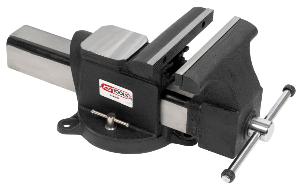 KS Tools 914.0148 vice with parallel jaws, 200 mm, white