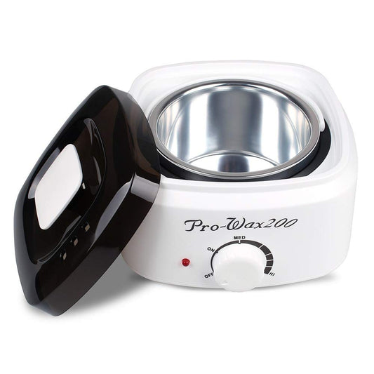 Apore wax warmer hair removal, waxing machine set wax warmer heater waxing kit wax heater, wax hair removal set (White+100g wax beans+10 pieces wooden spatulas)