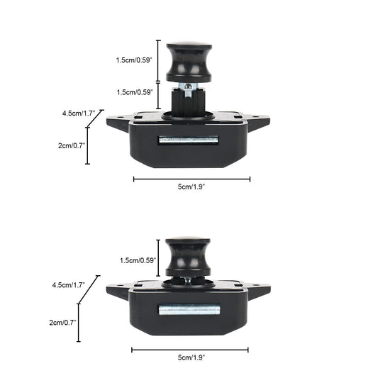 10 pieces Push Button Catch Door Lock for RV Cabinet, Large Cabinet Lock Catch Cupboard Door Lock Furniture Lock Button Catch Lock for Motorhome Caravan Van RV Camper (Black)
