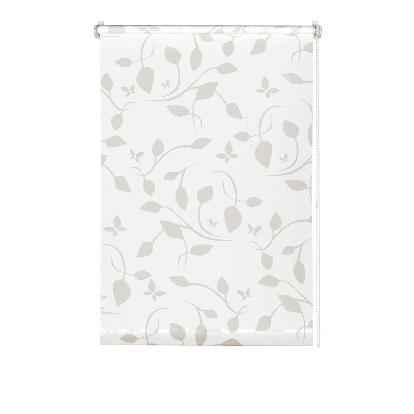 GARDINIA EASYFIX Scandinavian Roller Blind, No Drilling Required, Can be Adhered or Clamped, Opaque, Light-Penetrating, White/Natural, 80 x 180 cm