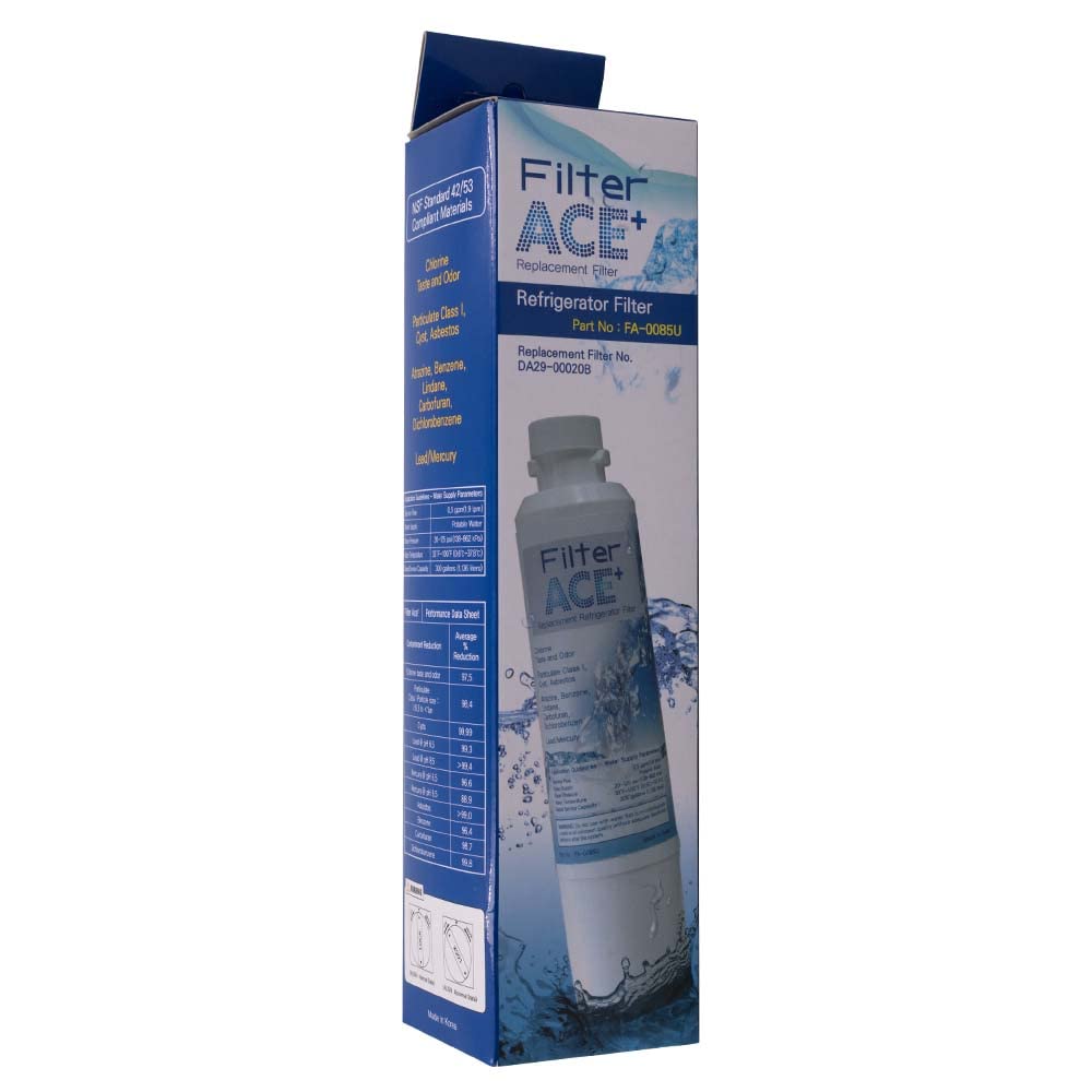 ACE+ FA-0085U | 3 Pack - Water filters compatible with Samsung DA29-00020B, HAF-CIN/EXP, HAF-CIN, HAFCIN, DA97-08006A-B, DA97-08006A-E. Filter cartridge for side by side refrigerator.