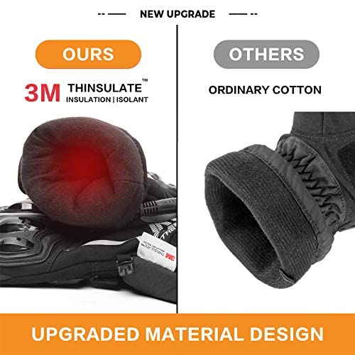 BORLENI Heated Gloves Winter 12V Winter Gloves Waterproof Windproof Warm Gloves Men Women