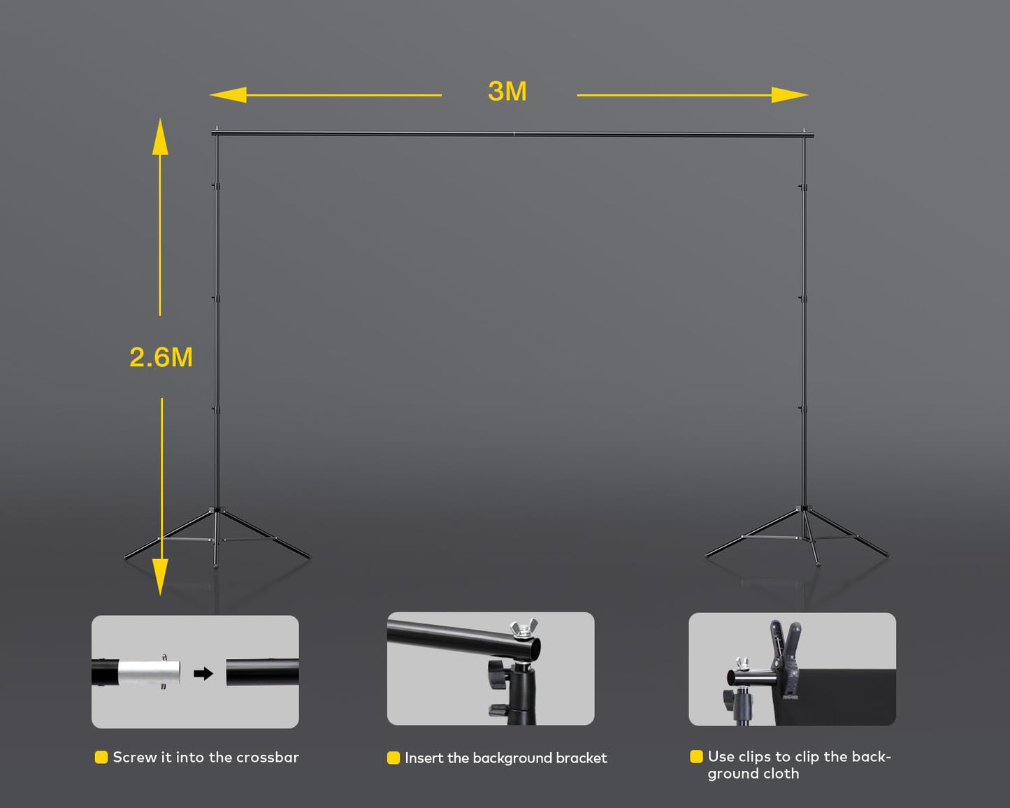 RALENO Photo Studio Set, 2.6m x 3m backdrop support system Green Screen set, Softbox studio lighting kit with 5500K 97 CRI, 50W and 45W LED lamps for product portrait video product photography.