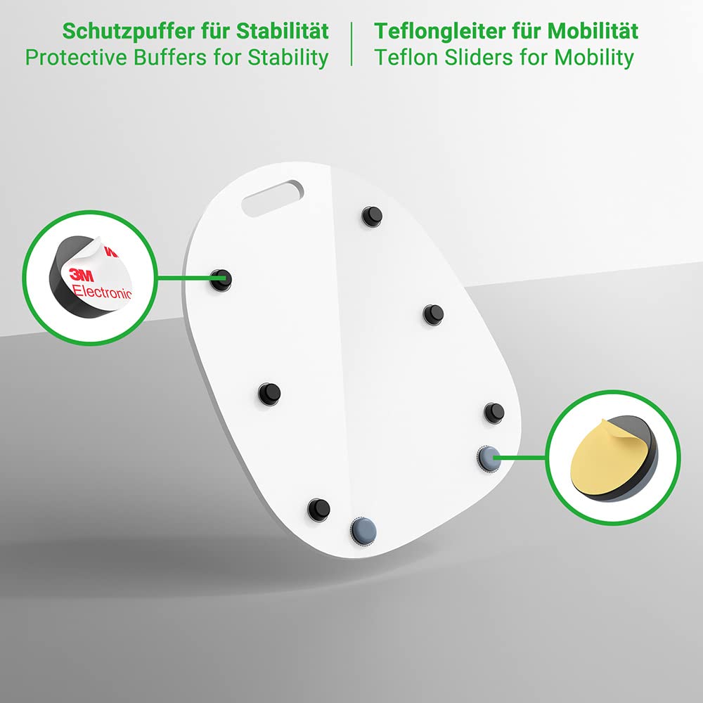 Triumphant sliding board for Thermomix TM6 TM5 Slider effortless moving rolling board made of acrylic - White