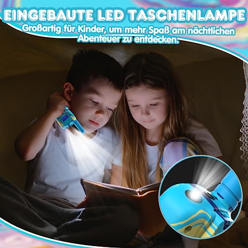 Kearui Toy for Boys 3-12 years old, Walkie Talkies for Kids 8 Channel Two Way Radio with Backlit LED Flashlight, 3-Mile Range for Camping, Hiking Adventures (Ocean Blue)