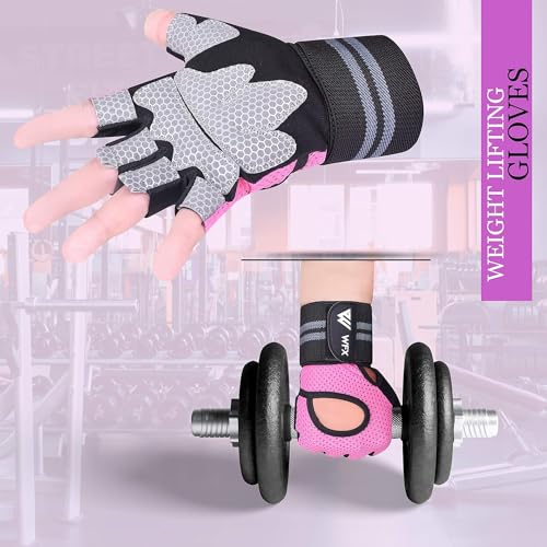WESTWOOD FOX Cycling Gloves Half Finger Unisex Grips Bicycle Summer Riding MTB Bike Gloves Non-slip Fingerless Mountain Biking Men's Sports Hiking Gloves (Tender Grey, XL)