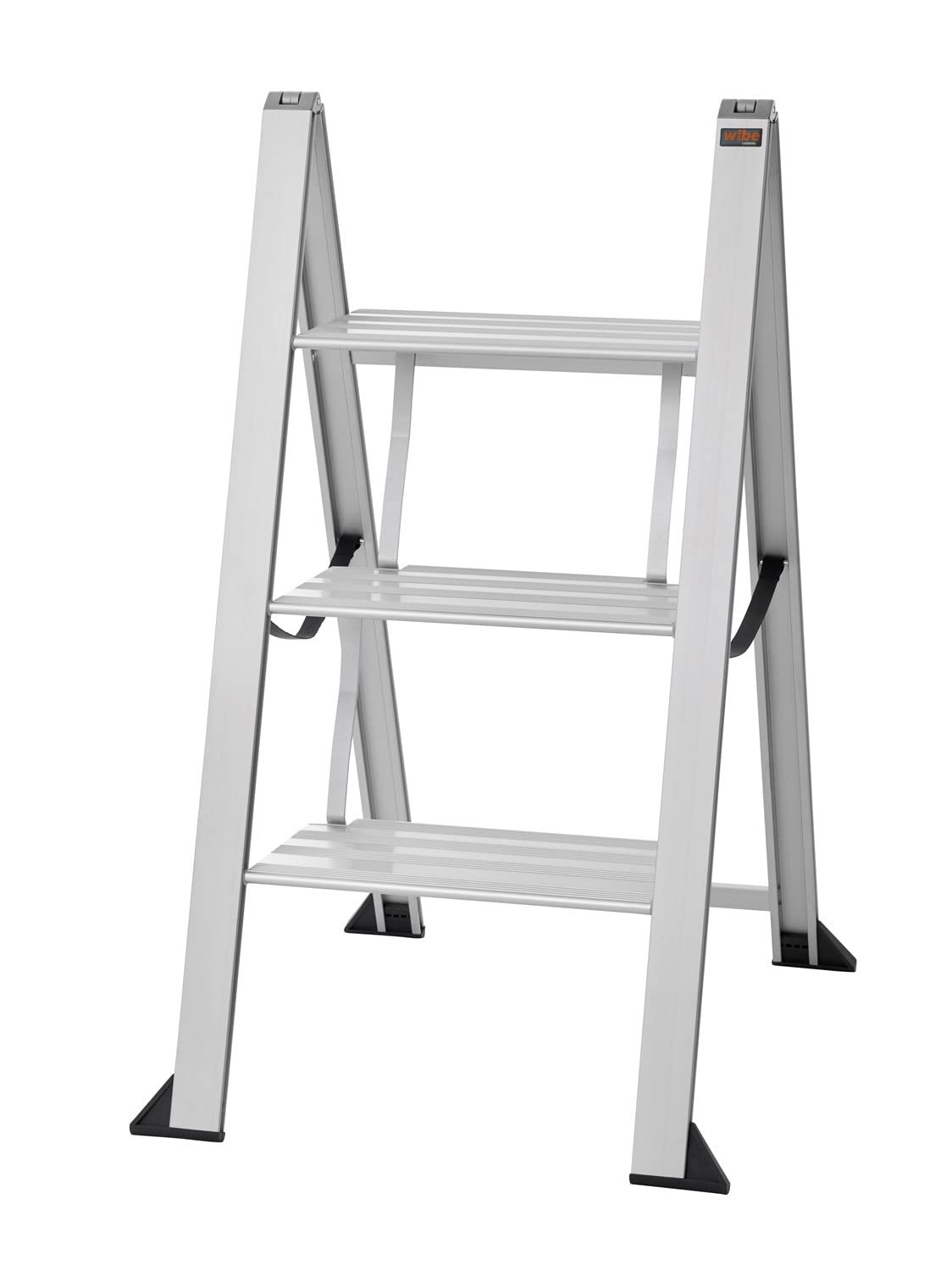 Aluminum folding step ladder Vikingstep Maxi by W.Steps 720mm high Load capacity up to 150kg Compact 2-step aluminum folding step ladder Only 35mm wide 728143