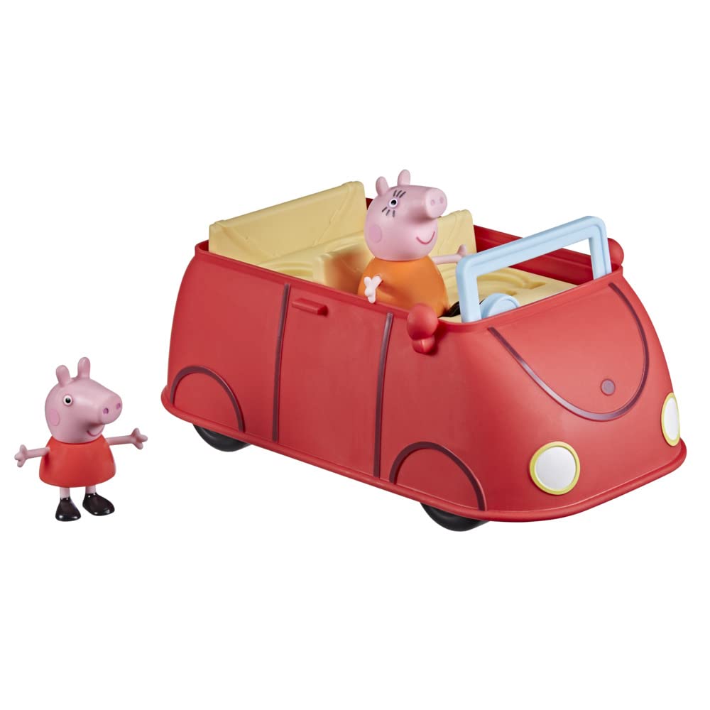 Peppa Pig Peppa's Camper Van Playset & Peppa's Adventures Peppa's Red Family Car Preschool Toy, language and sound effects, includes 2 figures, suitable for ages 3 and up.