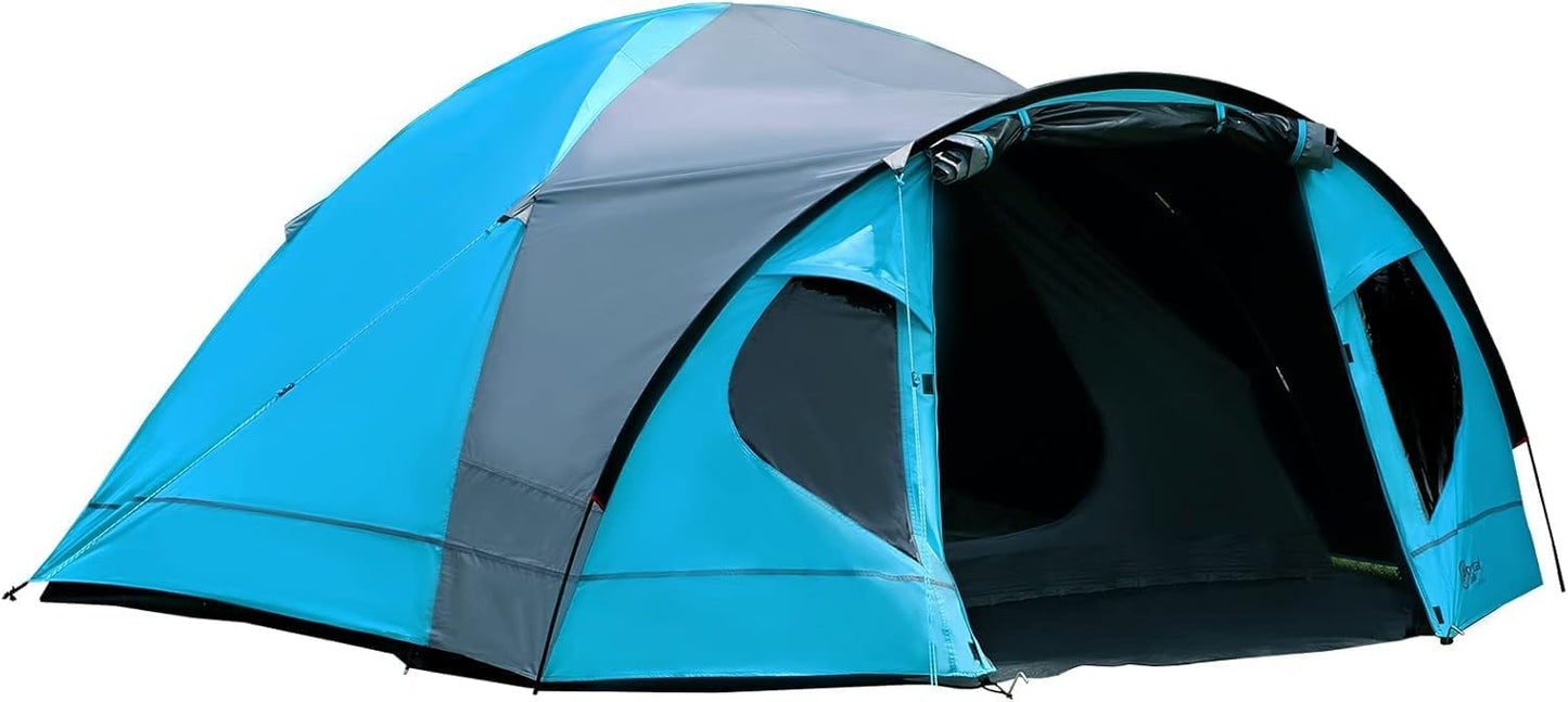 PORTAL Blackout tent for 3-4 people with front vestibule. Dome tent with 4000mm waterproof rating. Ideal for camping, traveling, festivals, and outdoor activities with family.