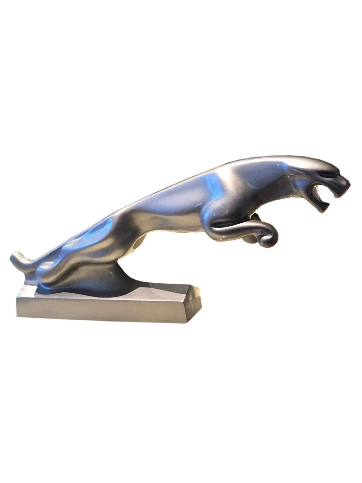 Antique home design jaguar decor table figurine cat advertising figure big cat silver animal figurine decorative figurine