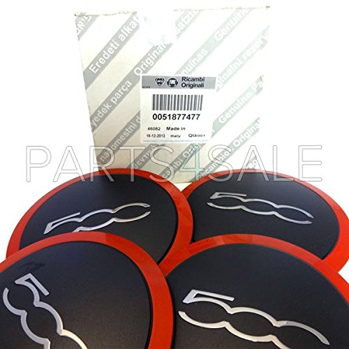 4x ORIGINAL Fiat center caps wheel caps 500 (312_) for 15 inch rims 51877477