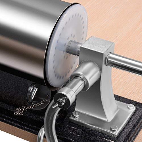 COSTWAY 2.5kg/3kg/4kg manual sausage stuffer, stainless steel sausage machine, sausage filling machine with 4 filling tubes silver, sausage press with table clamp, sausage syringe silver (4KG)