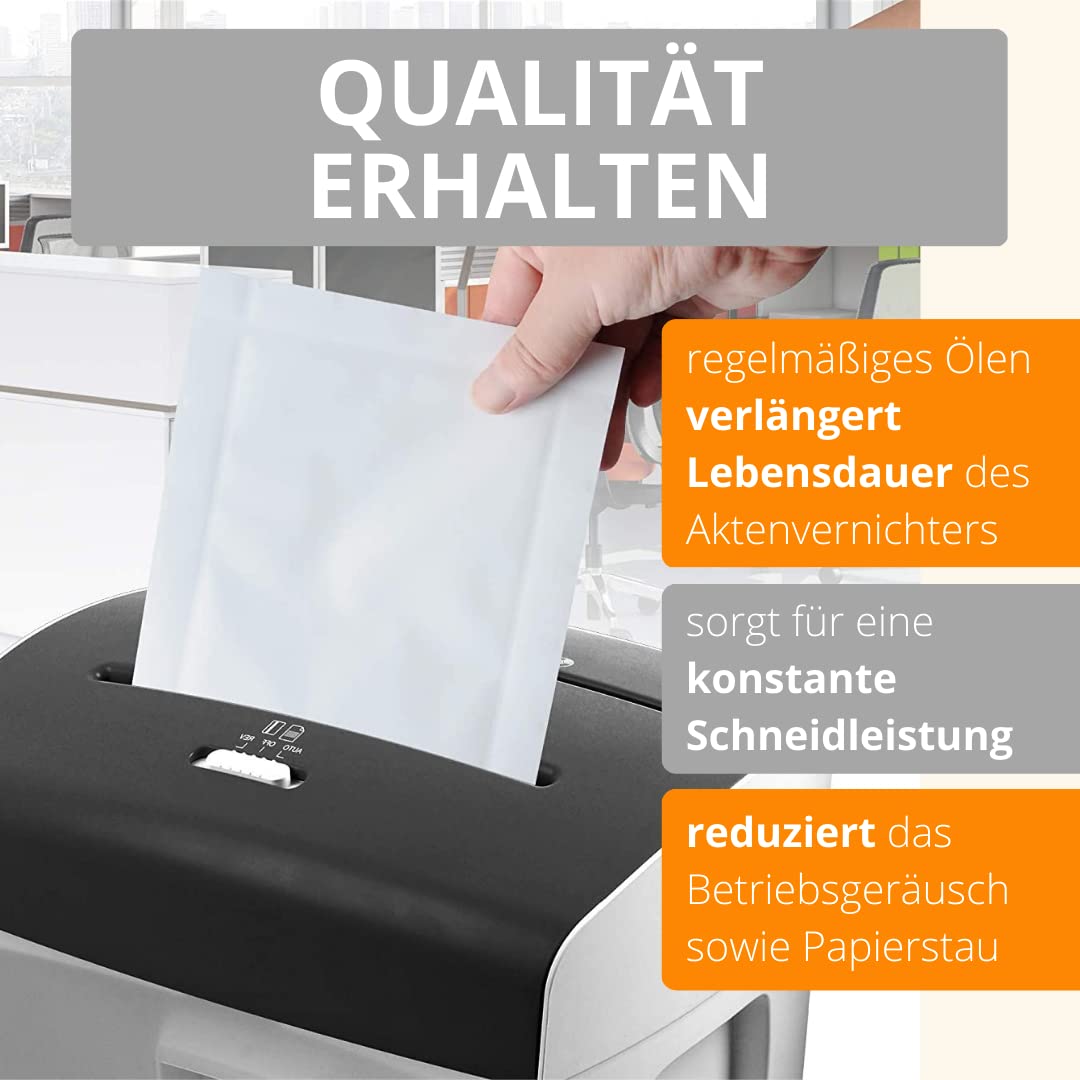 AMATHINGS oil paper for shredder fits DIN A4 slot - lubricant sheets for shredder available in 30-pack - oil sheets for shredder.