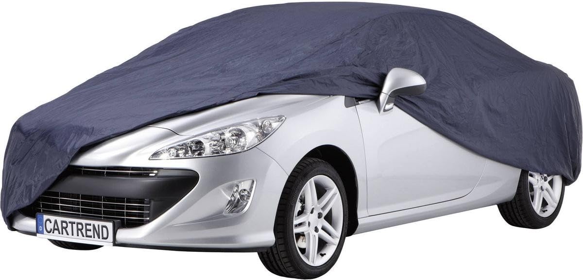 Cartrend Full-car cover "New Generation", weatherproof, washable polyester cover in blue. Comes with storage bag. Size: S.