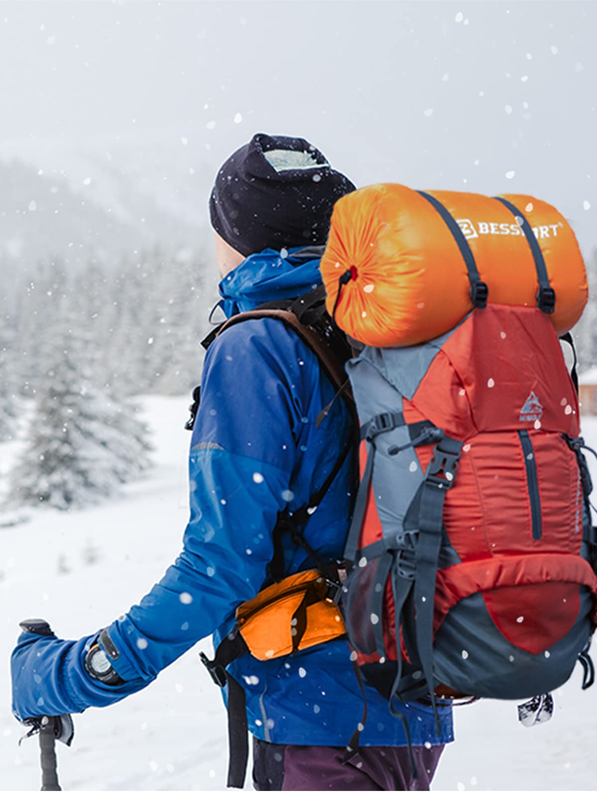 Bessport sleeping bag -10℃ 4 seasons winter mummy sleeping bag water resistant sleeping bag for travel camping outdoor camping or indoor