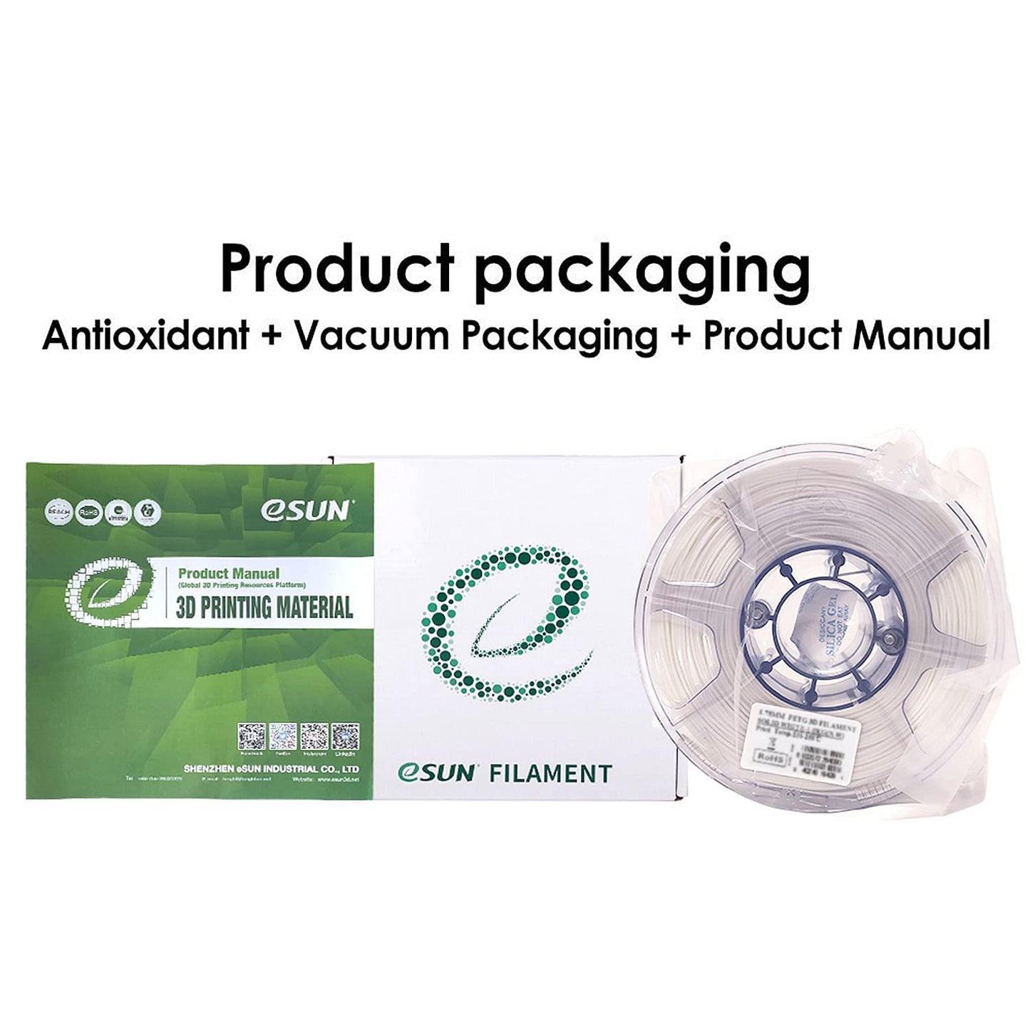 eSUN PLA Glow in the Dark 3D Printer Filament, Glow in the Dark Rainbow Filament 1.75mm, 1kg spool (2.2 LBS) 3D Printing Filament for 3D Printers, Glow in the Dark Rainbow Multicolor.