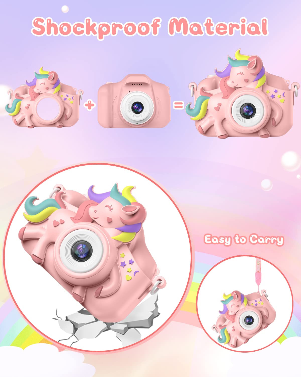Kids camera, Gofunly Kids Camera 1080P 2.0 inch Screen Camera for Kids with 32GB Card Selfie Digital Camera for 3-12 year old Boys and Girls Christmas Toy