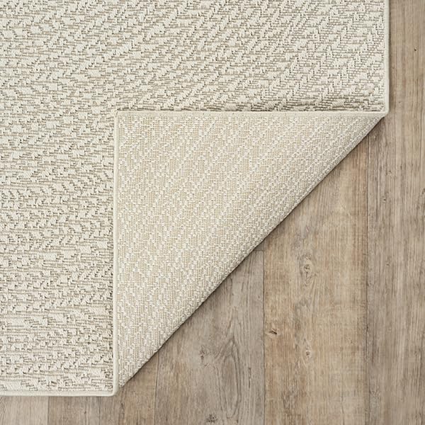 The carpet Kansas - durable indoor and outdoor rug in natural jute look, weatherproof, suitable for terrace and garden, cream, approx. 80 x 250 cm.