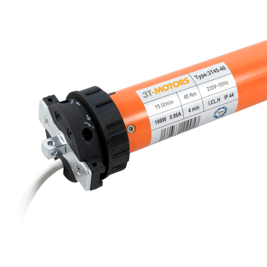 3T-MOTORS Awning Motor 3T45-40 (pulling force 40 Nm/80 kg) for 70 mm awning shaft, suitable for retrofitting on awnings up to 5 m projection, easy installation with accessories, awning drive