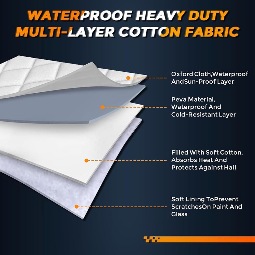 Hail protection car cover, car hail protection, hail blanket for car, waterproof breathable car garage cover sun protection for winter summer.