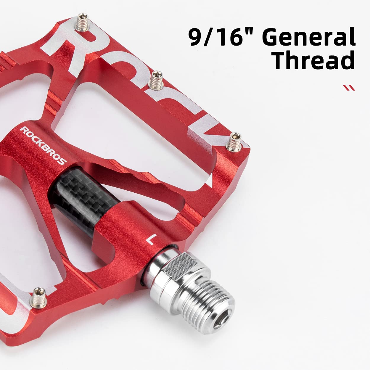 ROCKBROS bicycle pedals 9/16" aluminum alloy MTB pedals with sealed bearings non-slip pedals