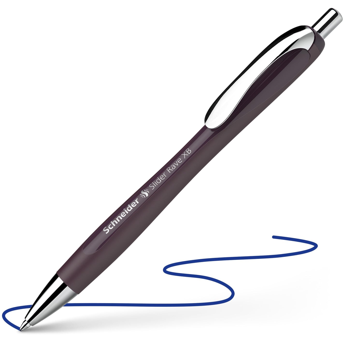 Schneider Slider Rave XB Ballpoint Pen (Smooth writing without scratching for long texts in school, university, and work) 5 pieces, plum, Ink color: blue