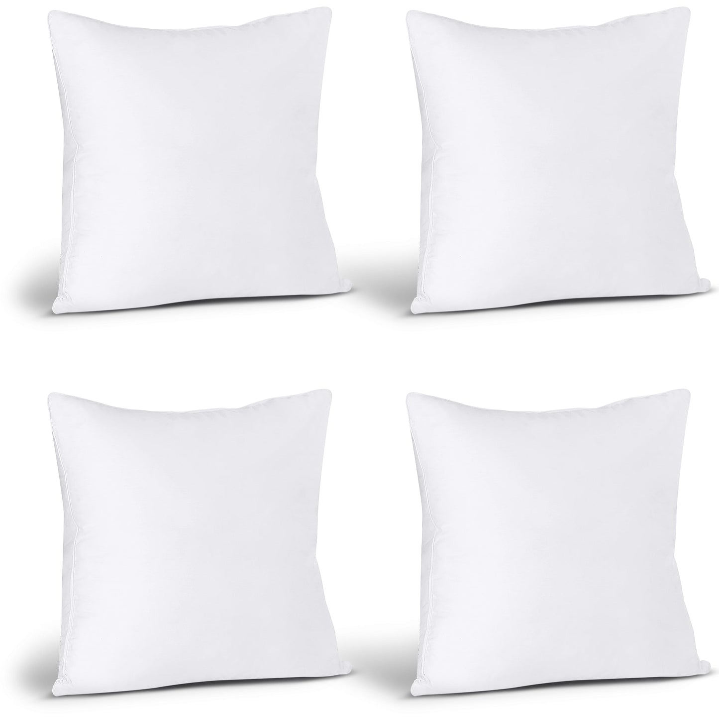 Utopia Bedding 4-Pack Pillow Inserts 55 x 55 cm, Decorative Square Throw Pillow Inserts, Cushion Stuffer (White)