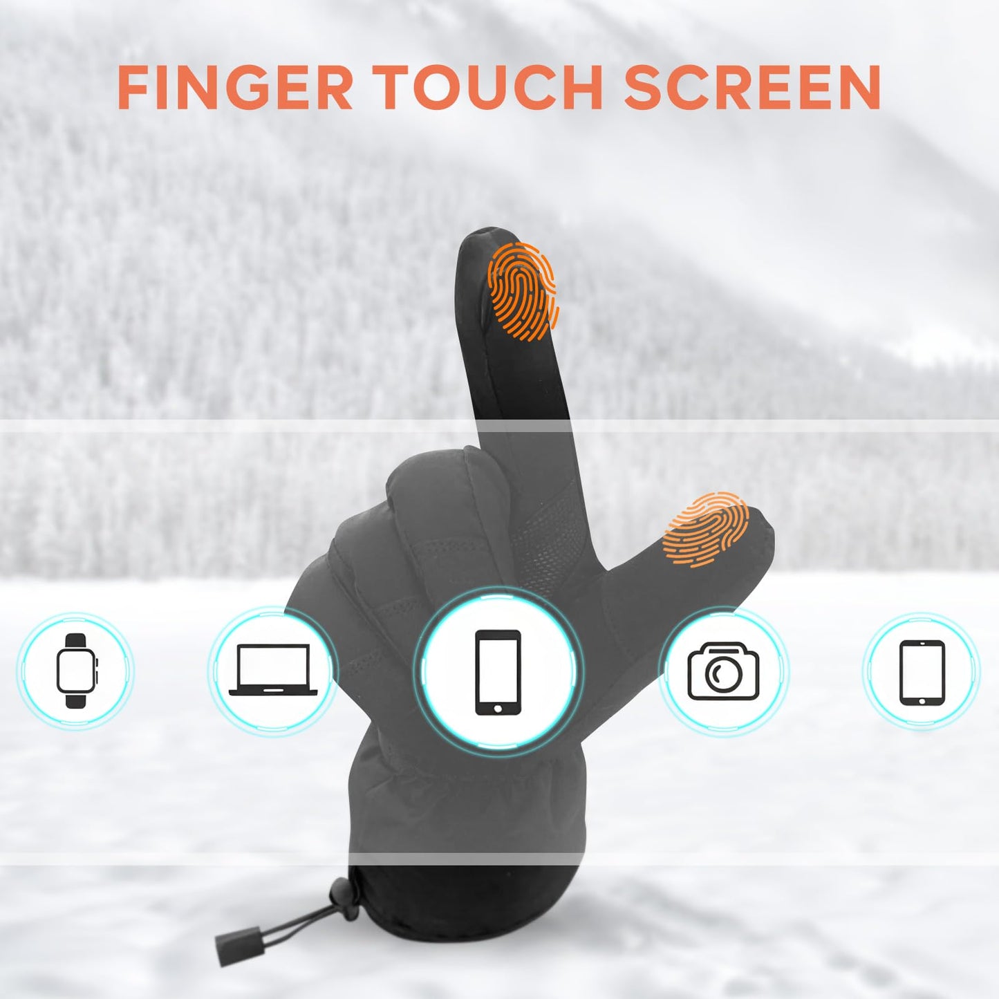 Heated gloves - Electric winter gloves for men & women, waterproof with touchscreen, rechargeable, motorcycle, ski, hunting & outdoor gloves.