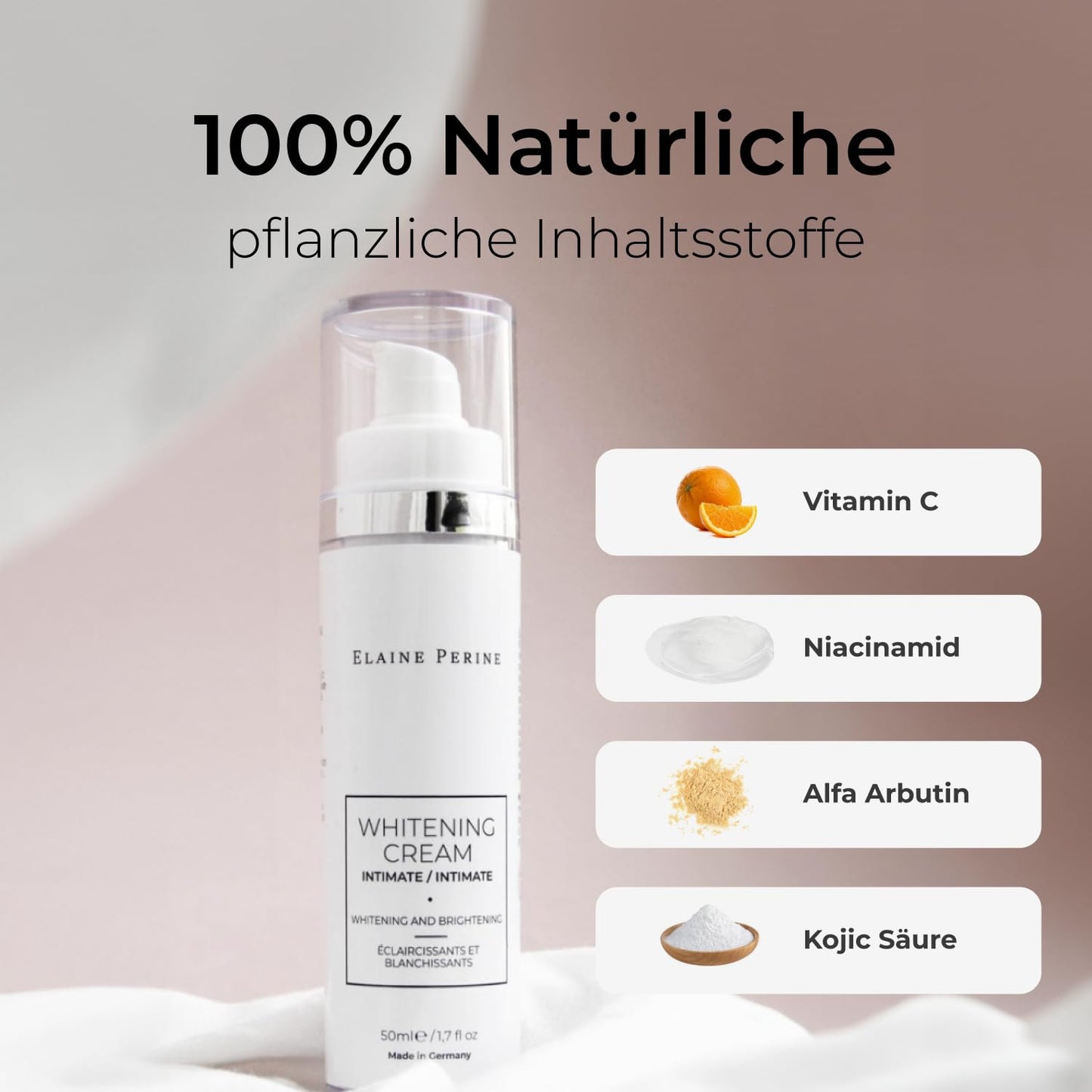 Intimate bleaching cream - Natural vegan whitening cream for intimate areas (50ml) with Alpha-Arbutin, Kojic Acid, Niacinamide, by Elaine Perineβ’ | π πππ ππ‘ πππ₯π ππ‘π¬ A