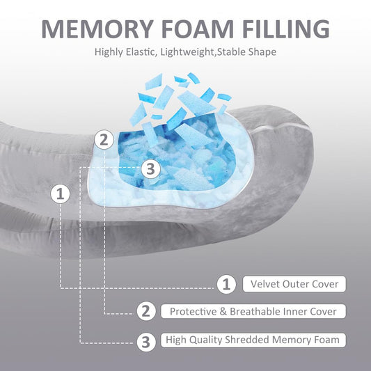 Chill Home Pregnancy Pillow, U Shape Side Sleeper Pillow with Cover U Pillow Nursing Pillow Large Storage Pillow, Pillow for Women and Side Sleepers (Memory Foam)