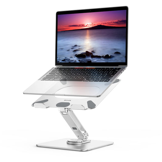 BESIGN LSX7 Laptop stand with 360 Swivel Base, Adjustable ergonomic Notebook Stand, Laptop stand compatible with 10-15.6" Laptops (Silver)