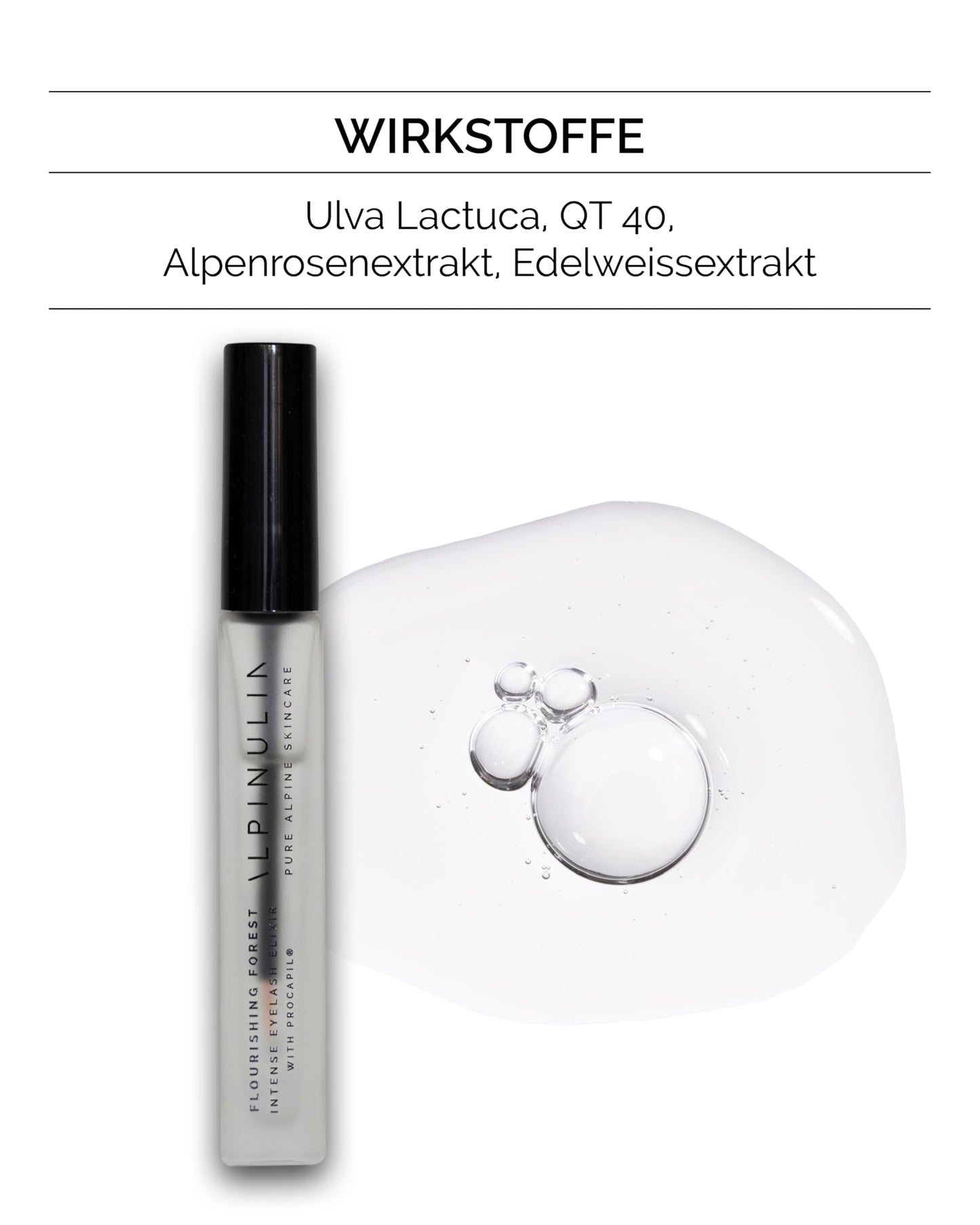 Alpinulin Flourishing Forest eyelash serum without hormones 8ml - Lash serum for healthy, thick eyelashes and eyebrows without hormonal side effects.